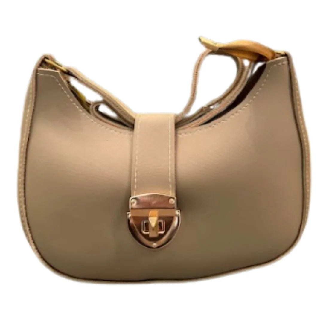 y60- Crescent Leather Luxury Shoulder Bag for Women | Skin Color