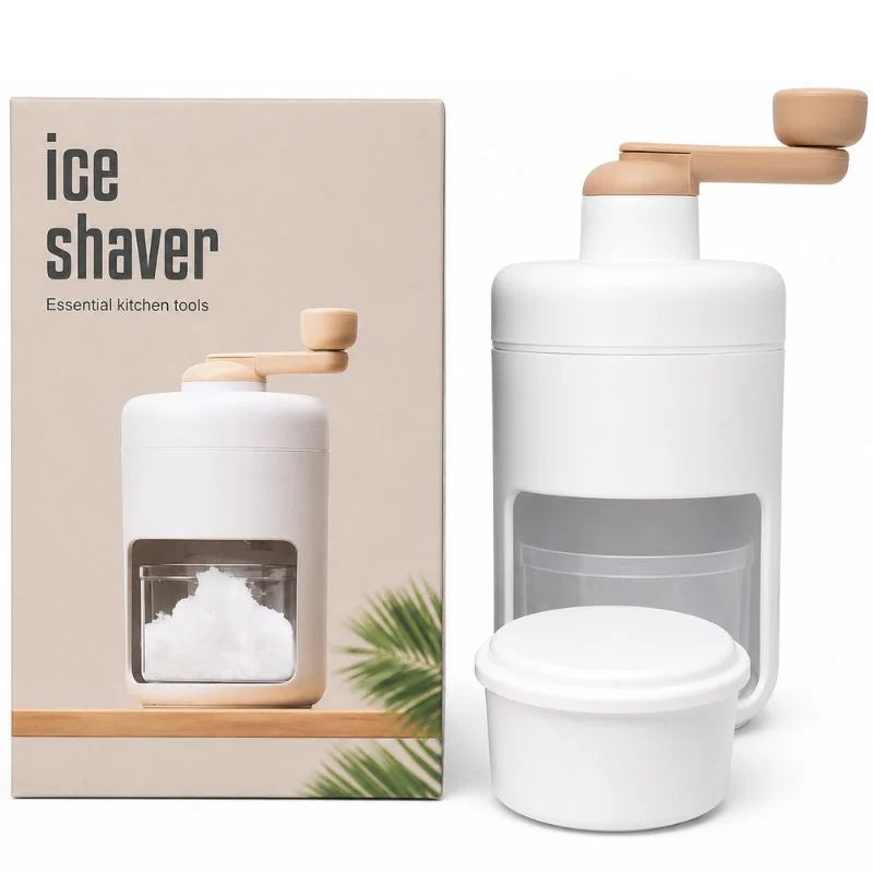 y18- Portable Manual Ice Shaver | Snow Cone & Slush Maker | Stainless Steel Blades | Ice Shaving Machine for Home, Kitchen & Camping