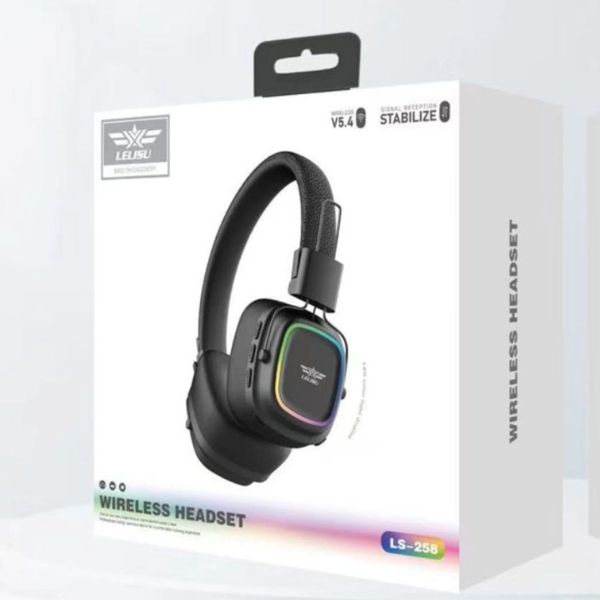 y49- Lelisu LS-258 Wireless Stereo Headphones | Bluetooth 5.4 Over-Ear Headset with Type-C Charging & LED Lights