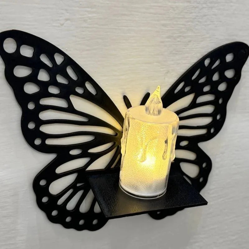 y47- Wooden Butterfly Wall Shelf | Laser Cut MDF Wall Art Decor | Decorative Floating Shelf & Candle Holder | pack of 3