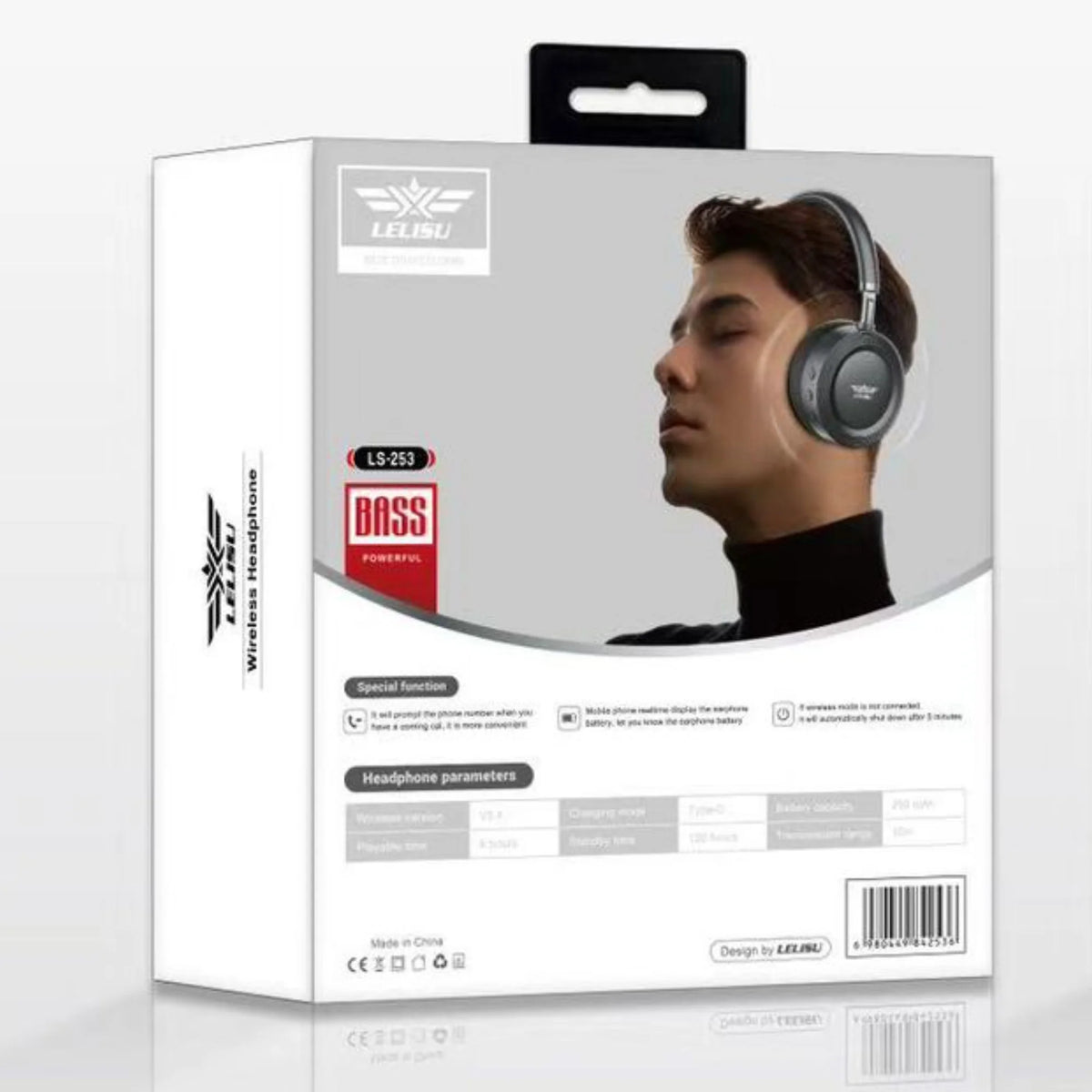 y53- Lelisu LS-253 Wireless Headphones | Bluetooth Over-Ear Headset with Type-C Charging
