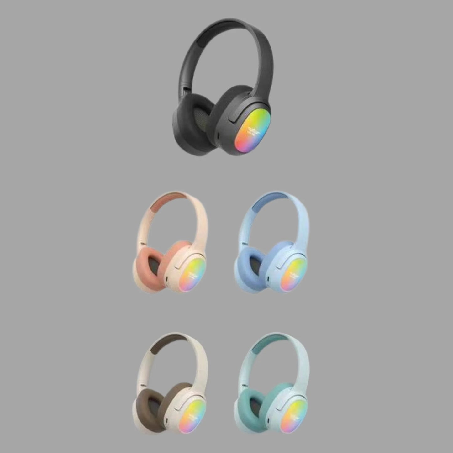 y50- Lelisu LS-257 Wireless Stereo Headphones | Bluetooth 5.4 Over-Ear Headset with Type-C Charging & LED Lights