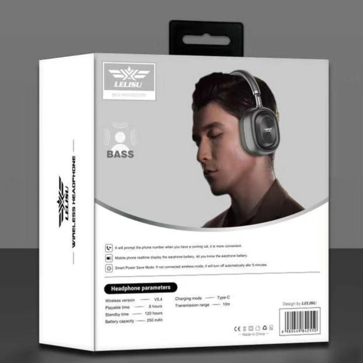 y52- Lelisu LS-255 Bass Wireless Headphones | Bluetooth Over-Ear Headset with Type-C Interface