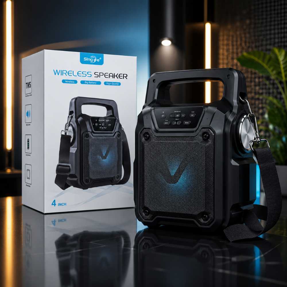O2- Portable Solar Wireless Bluetooth Speaker with LED Light, FM Radio & USB Rechargeable Outdoor Speaker
