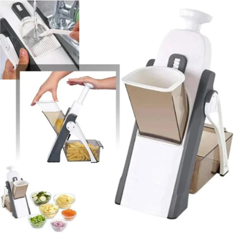 y15- Brava Spring Vegetable Slicer Chopper | Manual Mandoline Cutter / Grinder | Multi-Function Fruit  &  Vegetable Slicer