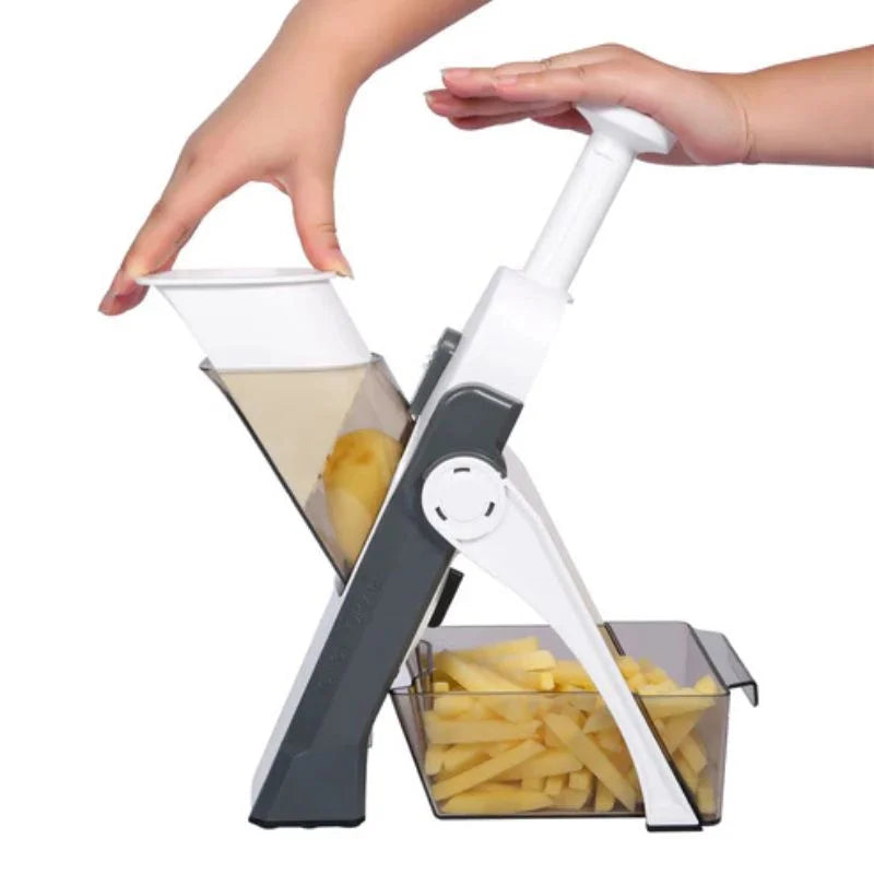y15- Brava Spring Vegetable Slicer Chopper | Manual Mandoline Cutter / Grinder | Multi-Function Fruit  &  Vegetable Slicer