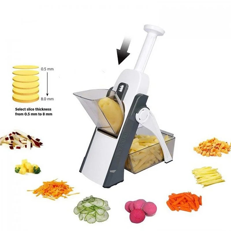 y15- Brava Spring Vegetable Slicer Chopper | Manual Mandoline Cutter / Grinder | Multi-Function Fruit  &  Vegetable Slicer