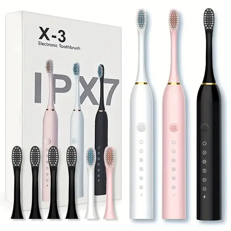 y43- X3 Sonic Electric Toothbrush Rechargeable | USB Fast Charging Toothbrush with 5 Modes Deep Cleaning Whitening & Gum Care
