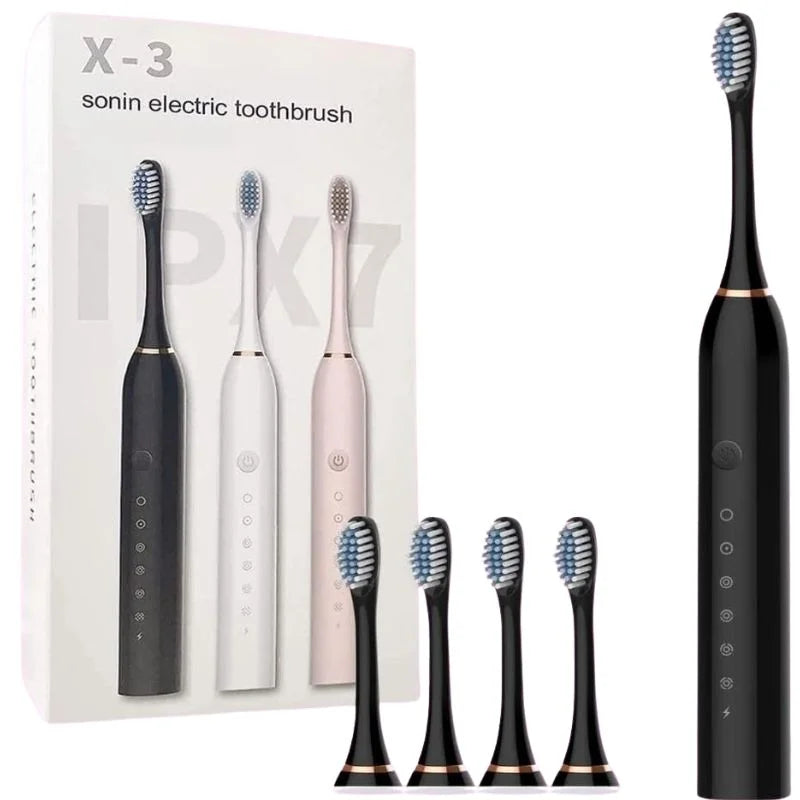 y43- X3 Sonic Electric Toothbrush Rechargeable | USB Fast Charging Toothbrush with 5 Modes Deep Cleaning Whitening & Gum Care