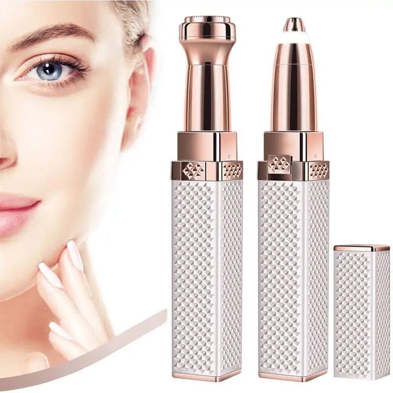 y85- 2-in-1 Flawless Facial Hair Remover & Eyebrow Trimmer | USB Rechargeable, Painless & Portable | Silver Color