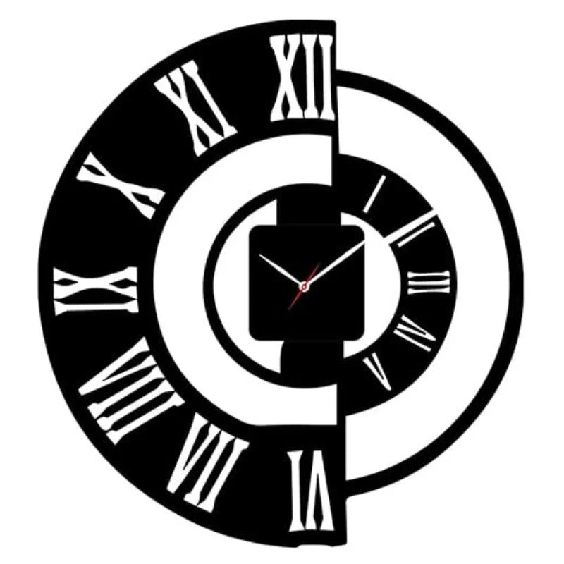 y45- 3D DIY Wooden Wall Clock | MDF Silent Quartz Wall Clock | Decorative Hanging Clock for Home & Office