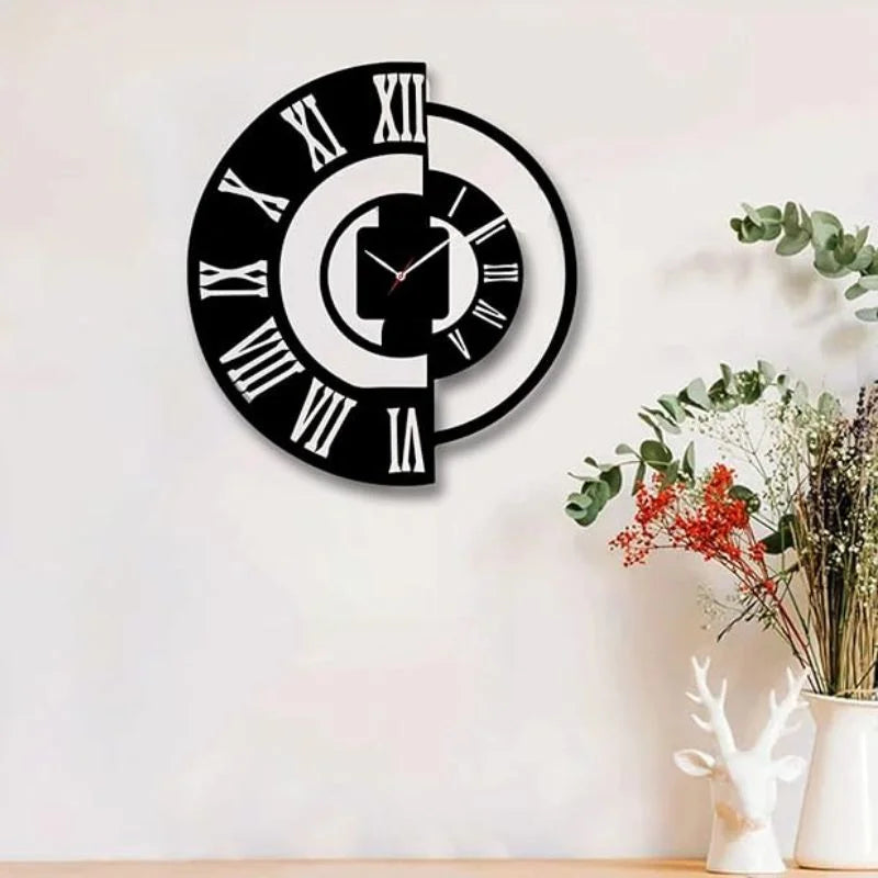 y45- 3D DIY Wooden Wall Clock | MDF Silent Quartz Wall Clock | Decorative Hanging Clock for Home & Office