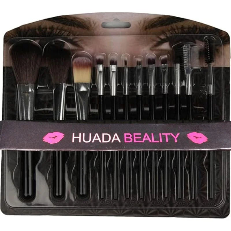 y82- Makeup Brush Set – 12-Piece Professional Makeup Tool Kit | Soft, High-Quality Synthetic Bristles | Huada | Fit Me | Pabibrow