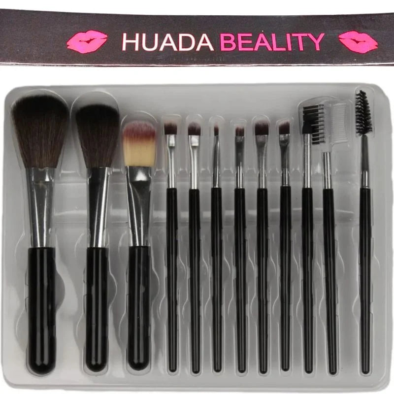 y82- Makeup Brush Set – 12-Piece Professional Makeup Tool Kit | Soft, High-Quality Synthetic Bristles | Huada | Fit Me | Pabibrow