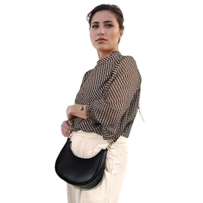 y68- Black Luxury Fashion Hand Bag for Girls & Ladies | Stylish Shoulder & Crossbody Bag | Long Strap