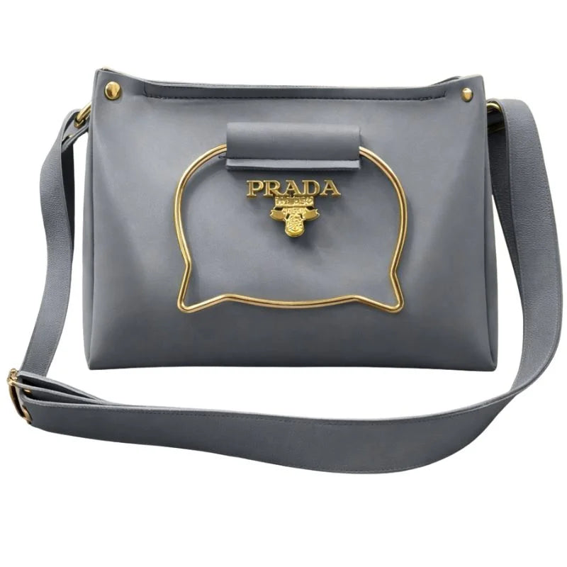 y63- Gray Elegant Cat Handle Handbag for Girls & Ladies | Stylish Shoulder & Crossbody Bag with Gold Accents | Adjustable Strap