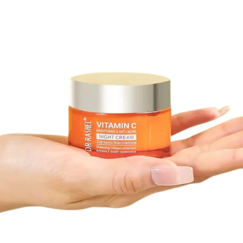 y92- Dr. Rashel Vitamin C Brightening & Anti-Aging NIGHT Cream | Deep Repair & Skin Renewal Moisturizer (50 g) | Imported
