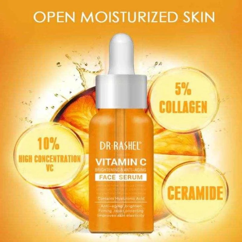y91- Dr. Rashel Vitamin C Brightening & Anti-Aging Face Serum | Skin Radiance & Wrinkle Repair Formula | 30ml | Imported