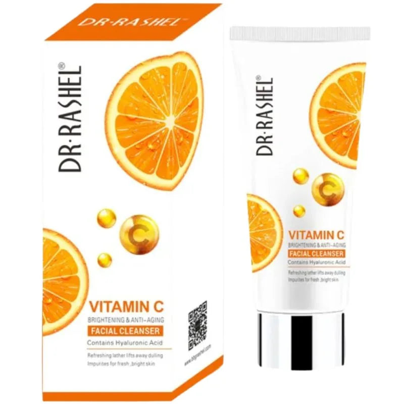 y90- Dr. Rashel Vitamin C Brightening Facial Cleanser with Hyaluronic Acid | Deep Cleansing & Anti-Aging Formula | 80ml | Imported