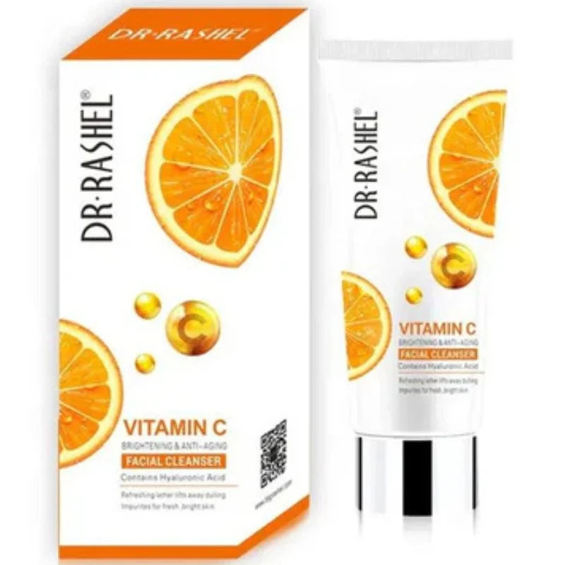 y90- Dr. Rashel Vitamin C Brightening Facial Cleanser with Hyaluronic Acid | Deep Cleansing & Anti-Aging Formula | 80ml | Imported