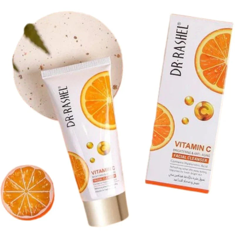 y90- Dr. Rashel Vitamin C Brightening Facial Cleanser with Hyaluronic Acid | Deep Cleansing & Anti-Aging Formula | 80ml | Imported