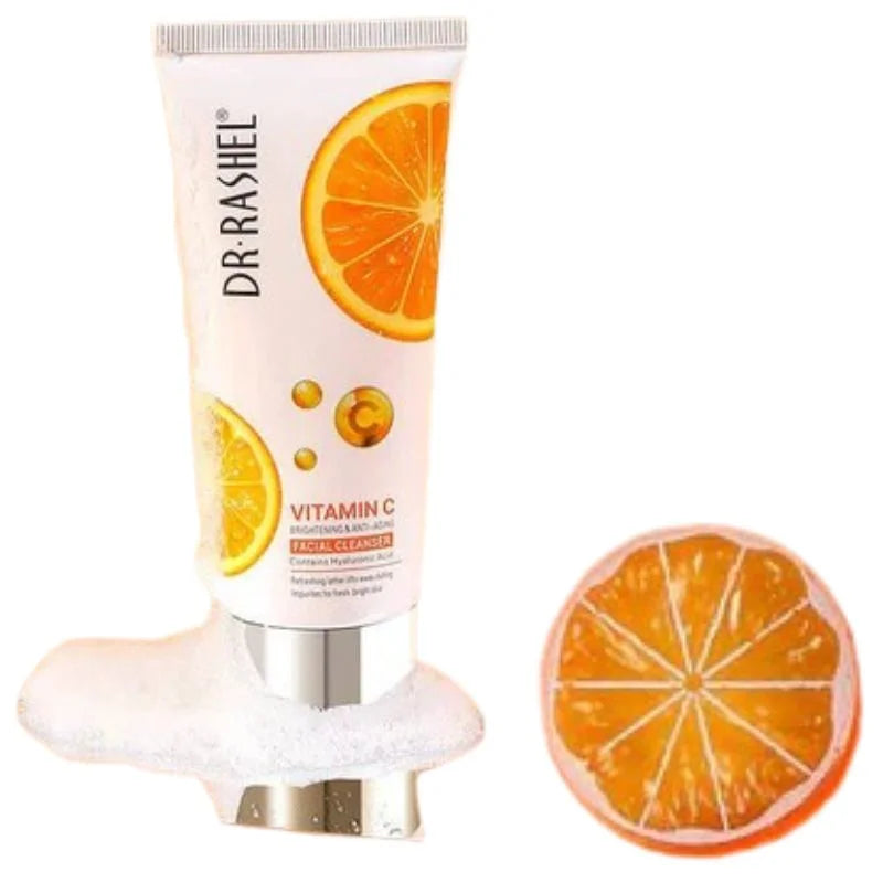 y90- Dr. Rashel Vitamin C Brightening Facial Cleanser with Hyaluronic Acid | Deep Cleansing & Anti-Aging Formula | 80ml | Imported