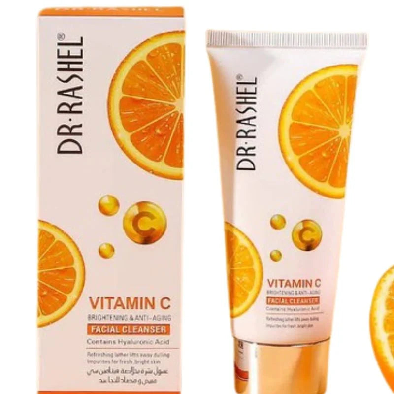 y90- Dr. Rashel Vitamin C Brightening Facial Cleanser with Hyaluronic Acid | Deep Cleansing & Anti-Aging Formula | 80ml | Imported