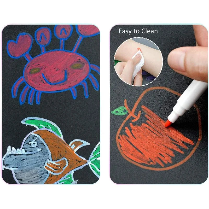 y36- Erasable Doodle Drawing Book for Kids | Reusable Waterproof Activity Book with 3 Pens & 3 Wipes | Random Designs