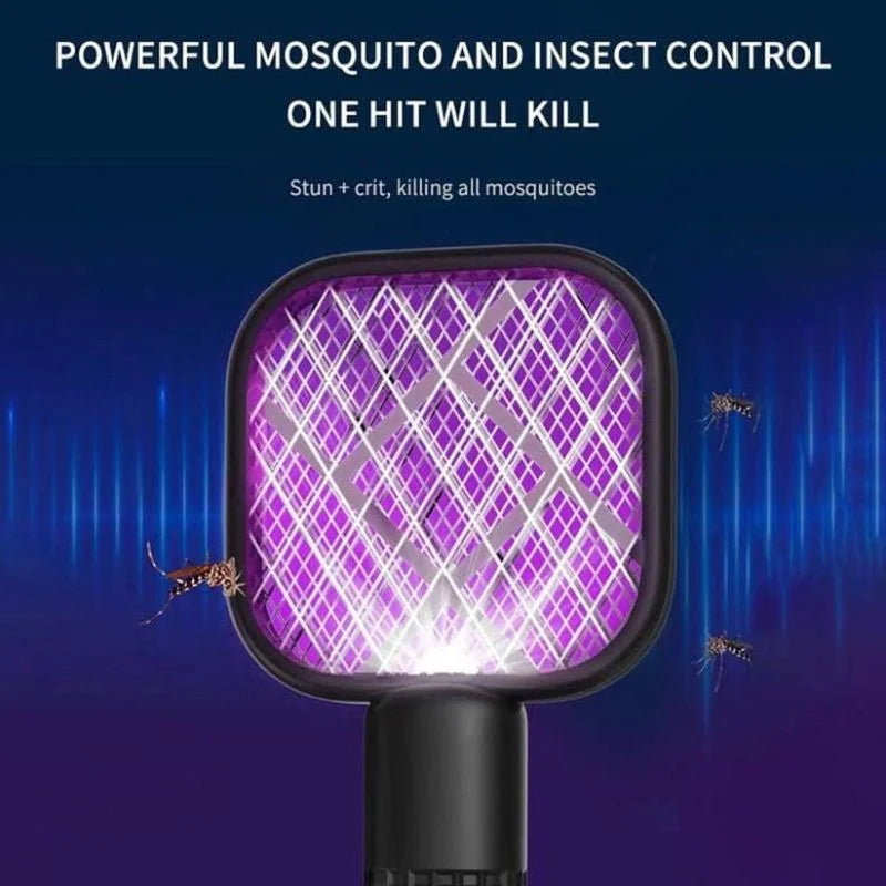 y34- Portable Mini Mosquito Swatter   | USB Rechargeable Electric Bug Zapper with LED Night Light | Random color