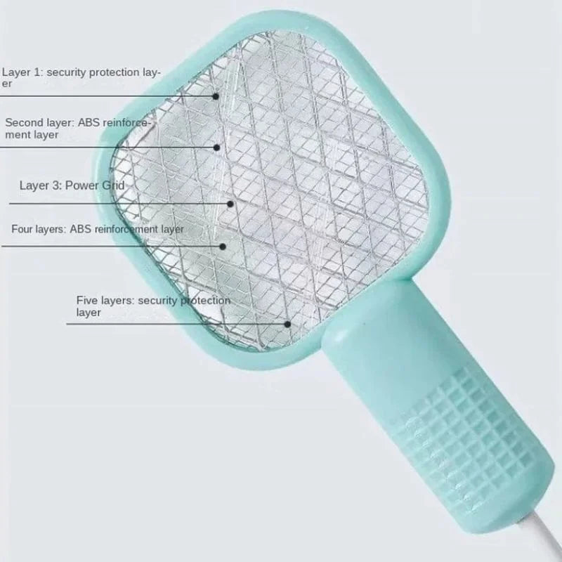 y34- Portable Mini Mosquito Swatter   | USB Rechargeable Electric Bug Zapper with LED Night Light | Random color