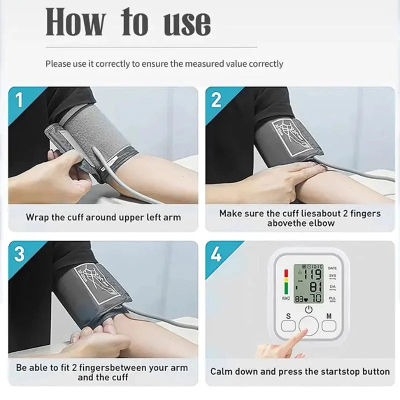 y48- Digital Blood Pressure Monitor | Upper Arm Automatic BP Machine with Large LCD Display, Memory Storage & Voice Function