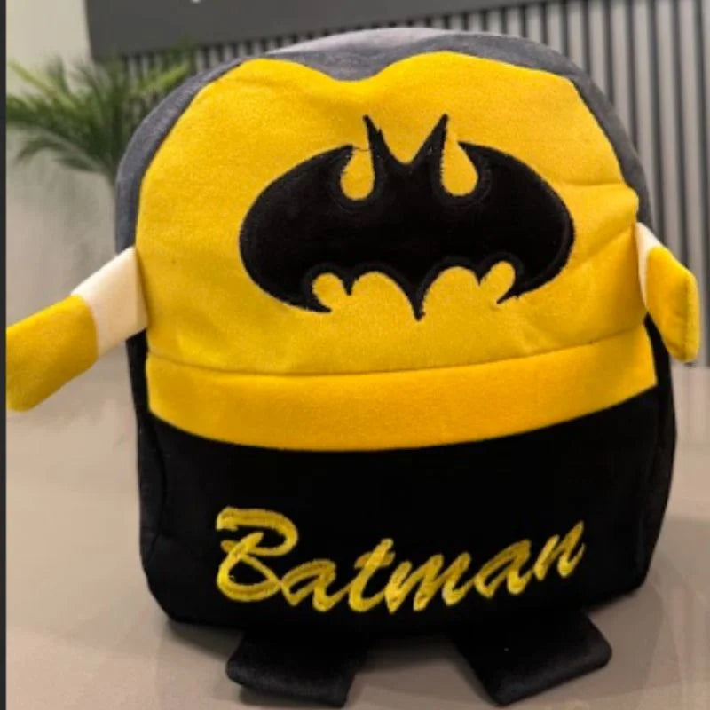 y71- Cute Plush Batman Character Backpack | Stuffed School Bag & Gift for Kids