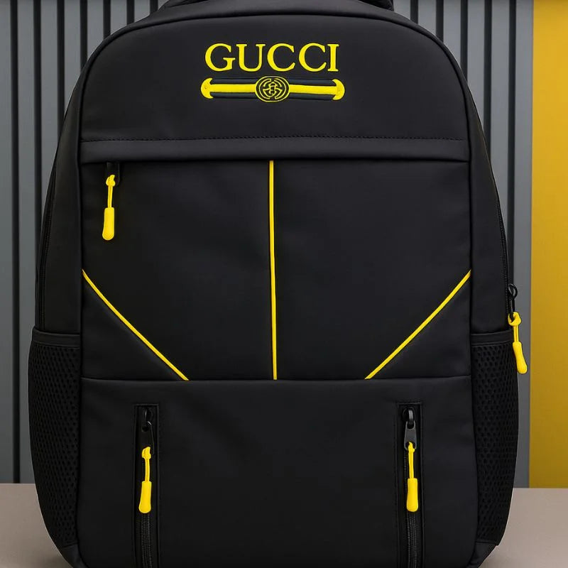 y69- Multi-Functional Travel Backpack | Business Daypack with Laptop Compartment | Black & Yellow