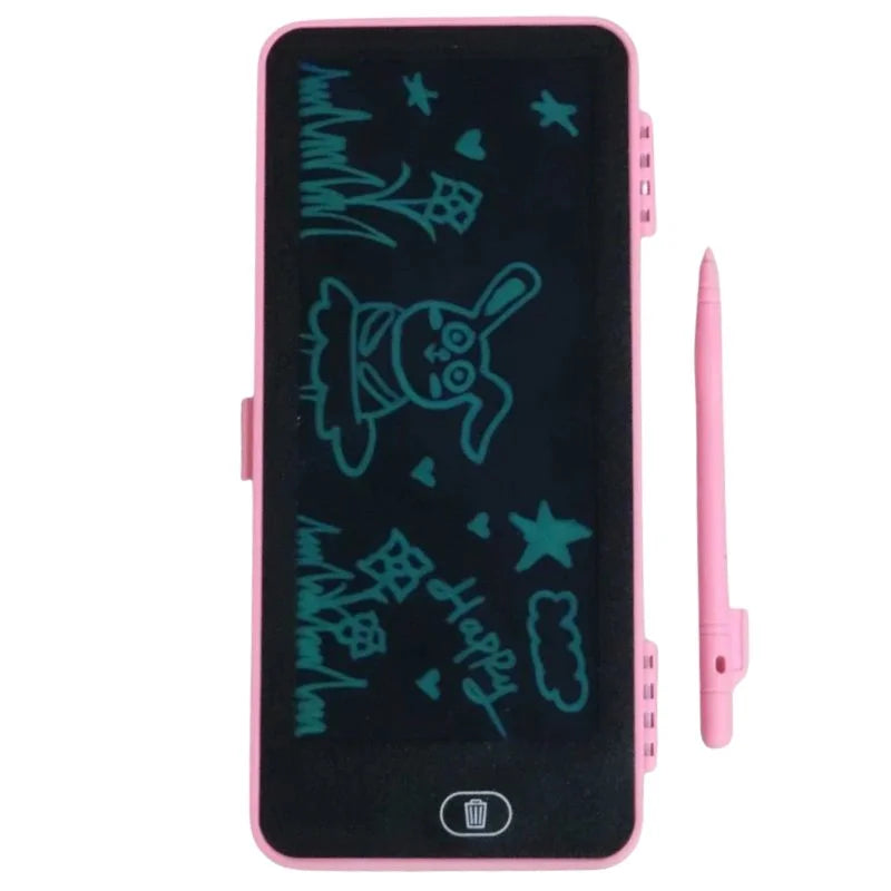 y37- LCD Drawing Pen Case for Kids | Writing Tablet Pencil Box with Screen Lock & One-Key Erase | Random Color