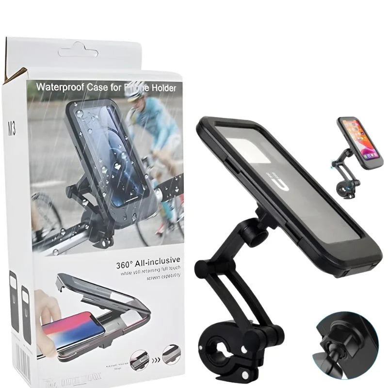 y38- Waterproof Bike Phone Holder 360° Rotation | Handlebar Mobile Mount for Bicycle & Motorcycle
