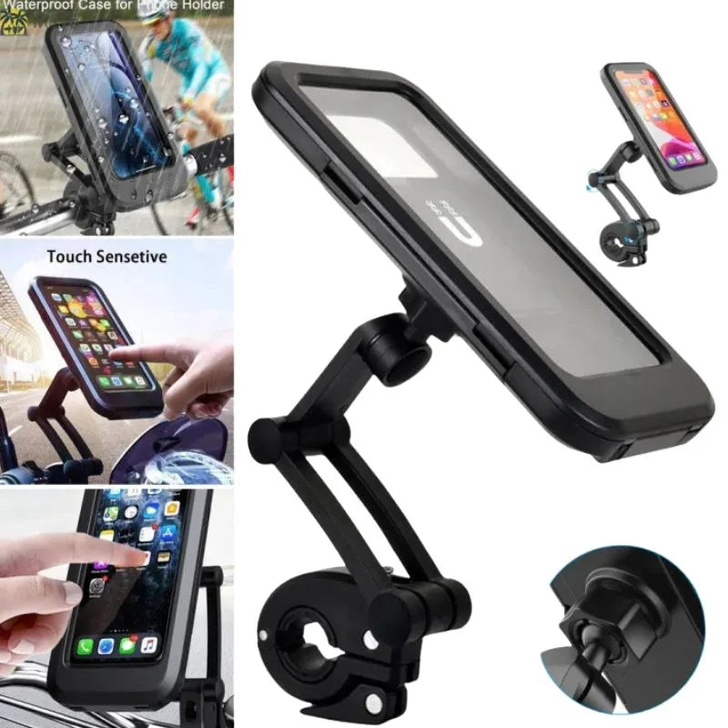 y38- Waterproof Bike Phone Holder 360° Rotation | Handlebar Mobile Mount for Bicycle & Motorcycle