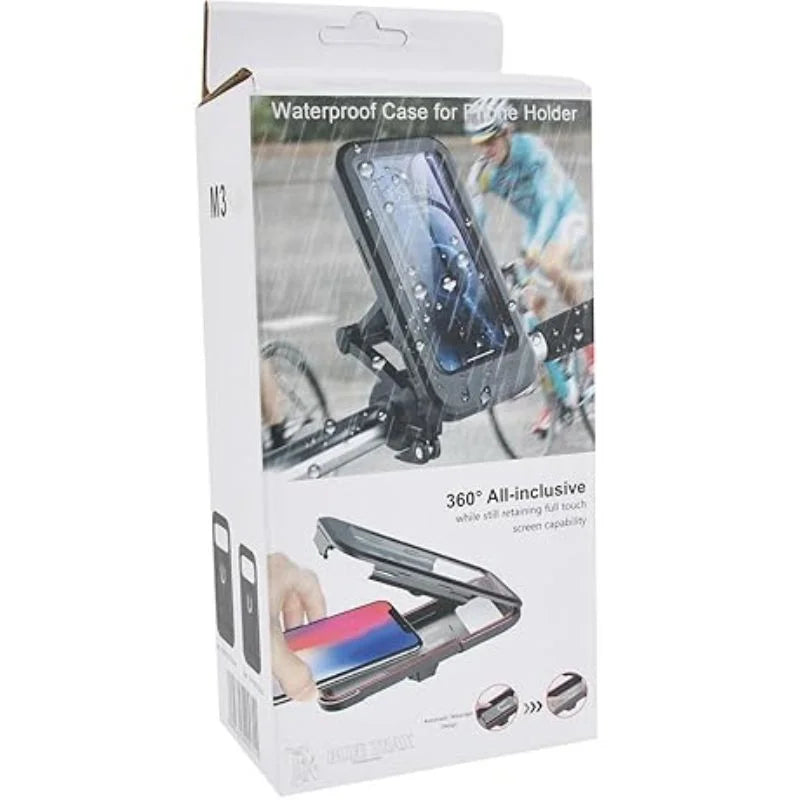 y38- Waterproof Bike Phone Holder 360° Rotation | Handlebar Mobile Mount for Bicycle & Motorcycle