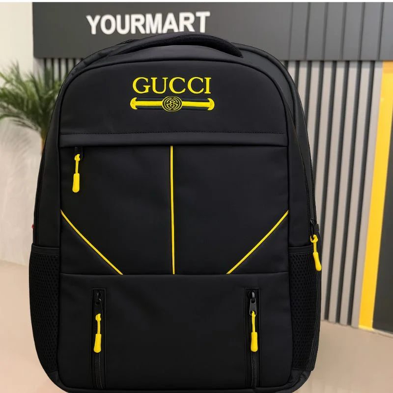 y69- Multi-Functional Travel Backpack | Business Daypack with Laptop Compartment | Black & Yellow
