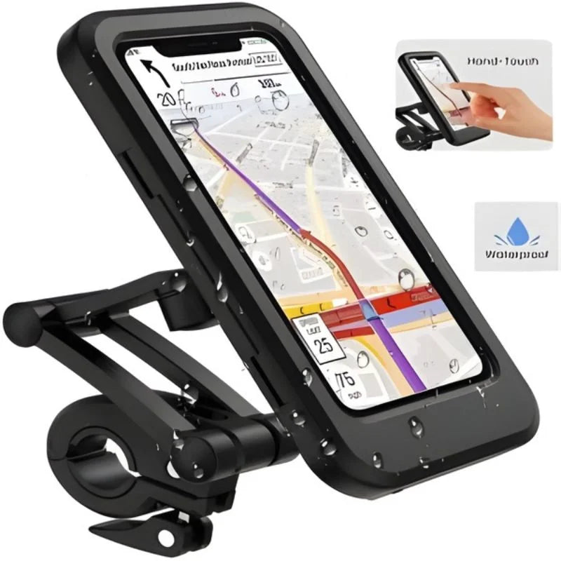 y38- Waterproof Bike Phone Holder 360° Rotation | Handlebar Mobile Mount for Bicycle & Motorcycle