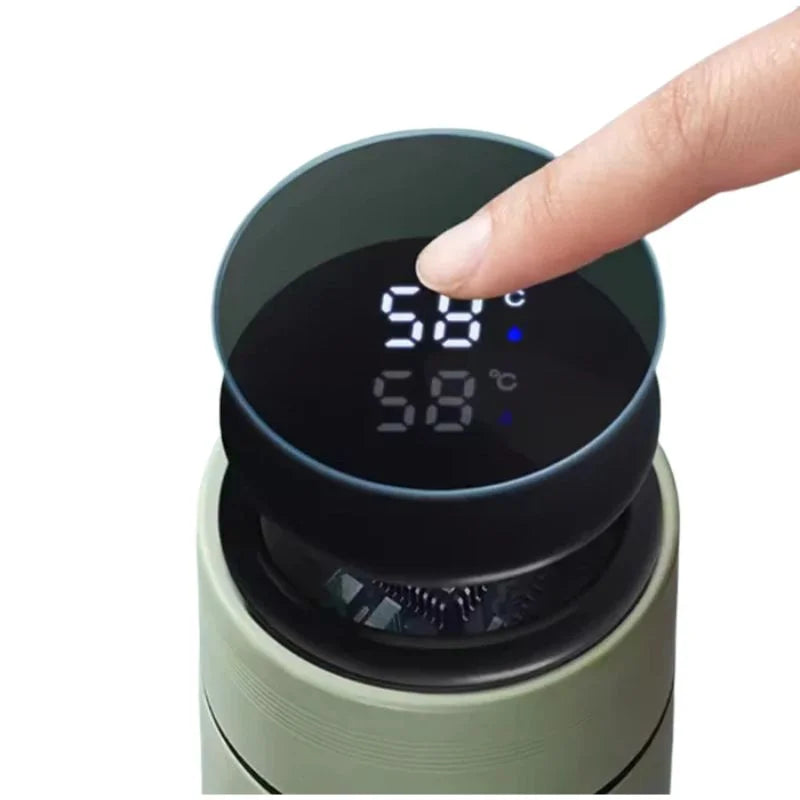 y39- LED Temperature Display Water Bottle Stars Design  | Smart Stainless Steel Vacuum 500ml Flask | Random Color