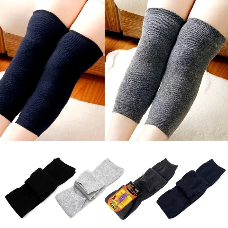 y86- Unisex Wool Knee Warmers Pair |  Warm Elastic Fit, Plain design | Winter Wear for Men & Women | Random Colors