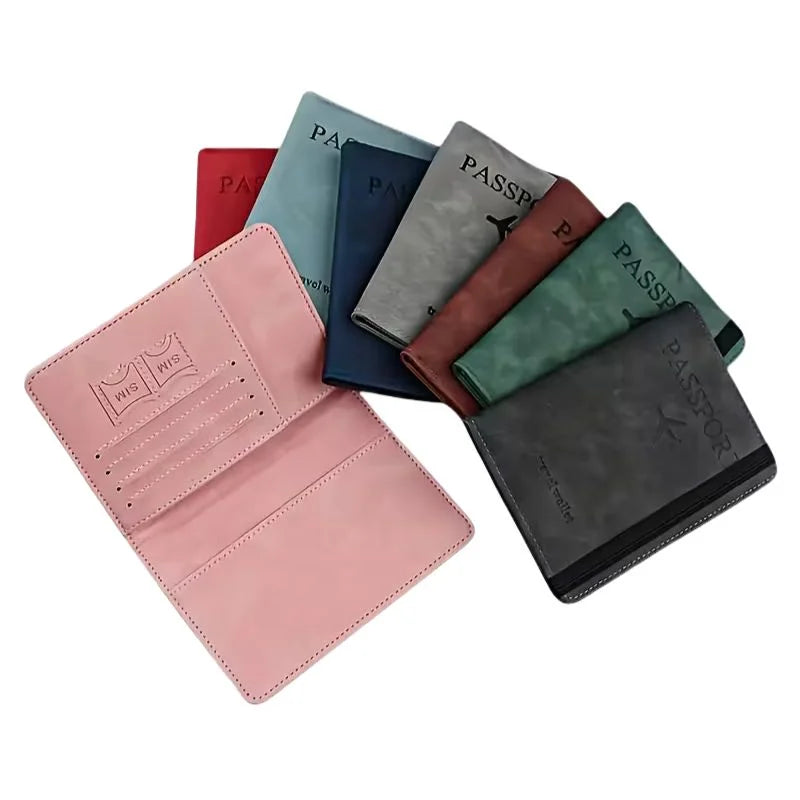 y32- RFID Blocking Passport Wallet  | PU Leather Travel Document Holder with Card & Cash Pockets | Random Color
