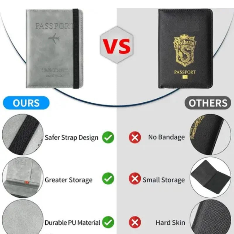 y32- RFID Blocking Passport Wallet  | PU Leather Travel Document Holder with Card & Cash Pockets | Random Color