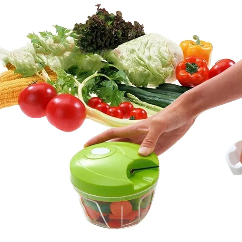 y17- Manual Mini Hand Pull Food Chopper | Spin Cutter Vegetable & Fruit Chopper | Food Processor for Onion, Garlic, Salad & Kitchen Use