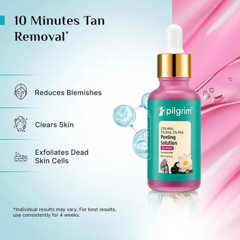 y10- Pilgrim Peeling Solution | Weekend Facial Peel for Deep Cleansing & Exfoliation | Radiant & Even-Toned Skin | For Men & Women | 30ml
