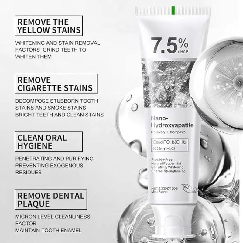 y9- 7.5% Nano-Hydroxyapatite Toothpaste | Deep Cleaning & Advanced Enamel Protection | Fluoride-Free Mint Toothpaste for Sensitive Teeth | Fresh Breath & Daily Oral Care