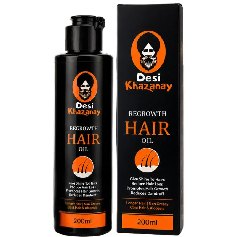 y7- Desi Khazanay Regrowth Hair Oil | Herbal Hair Growth Oil with 25+ Herbs, Cold-Pressed Oils & Essential Oils | Scalp Nourishment & Hair Care | For Men & Women