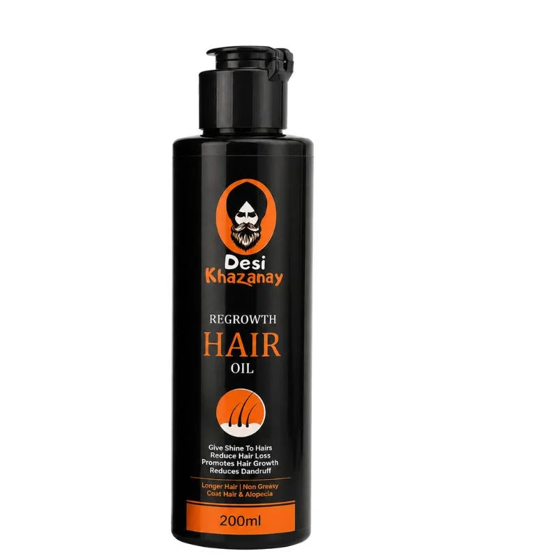 y7- Desi Khazanay Regrowth Hair Oil | Herbal Hair Growth Oil with 25+ Herbs, Cold-Pressed Oils & Essential Oils | Scalp Nourishment & Hair Care | For Men & Women