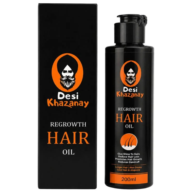 y7- Desi Khazanay Regrowth Hair Oil | Herbal Hair Growth Oil with 25+ Herbs, Cold-Pressed Oils & Essential Oils | Scalp Nourishment & Hair Care | For Men & Women