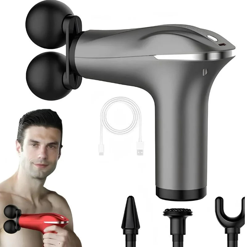 y27- Fascial Tissue Massage Gun | Model BLD-329 | Rechargeable Massage Gun | LCD Display | 4 Massage Heads for Muscle Recovery & Pain Relief